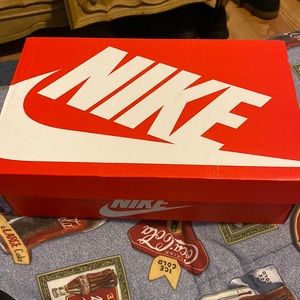 White Nike Air force 1 with holographic check mark. Size 9.5 woman’s.